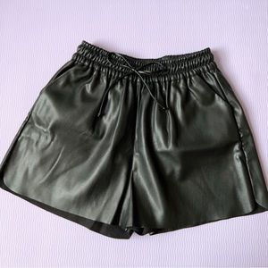 Leather shorts